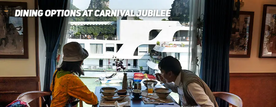 Dining options at Carnival Jubilee