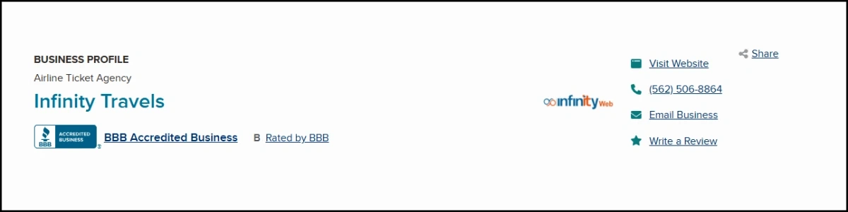 infinity travel mate Review on bbb